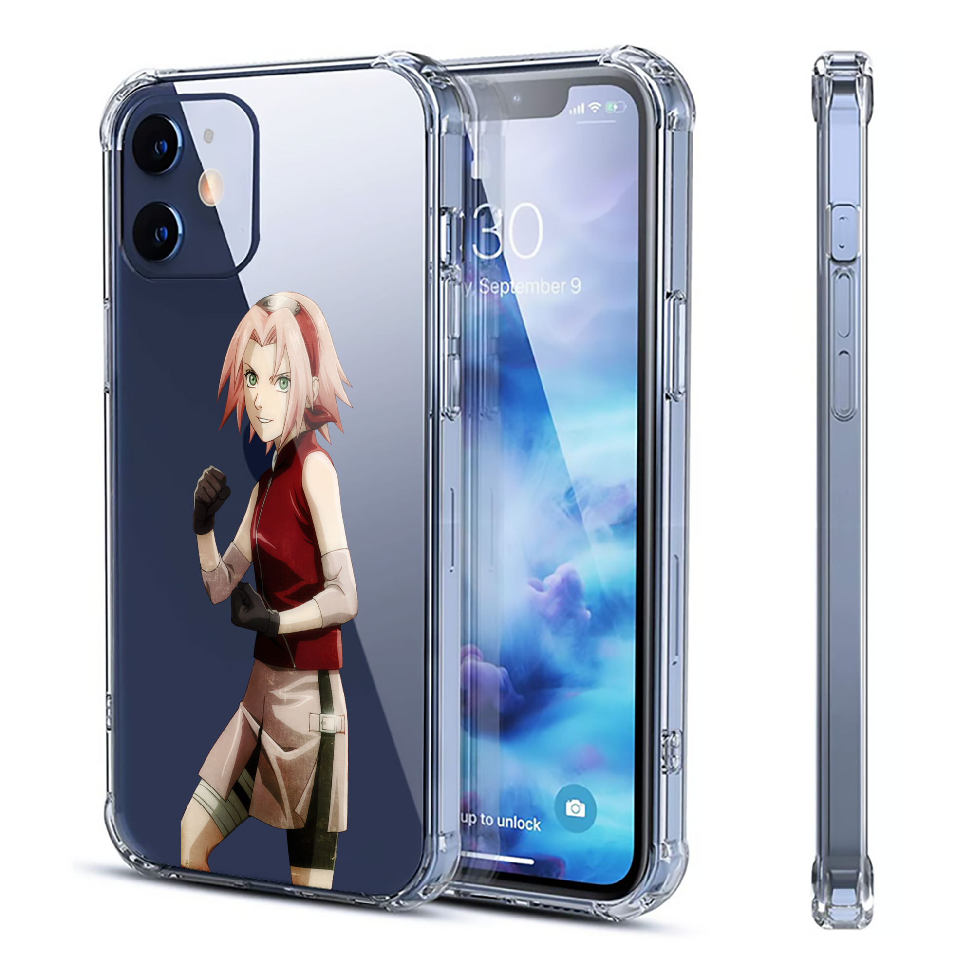 （画像用） NARUTO -ナルト- 春野サクラ Haruno Sakura 【iPhone 12シリーズ対応】透明スマホケース（クリアソフトケース）